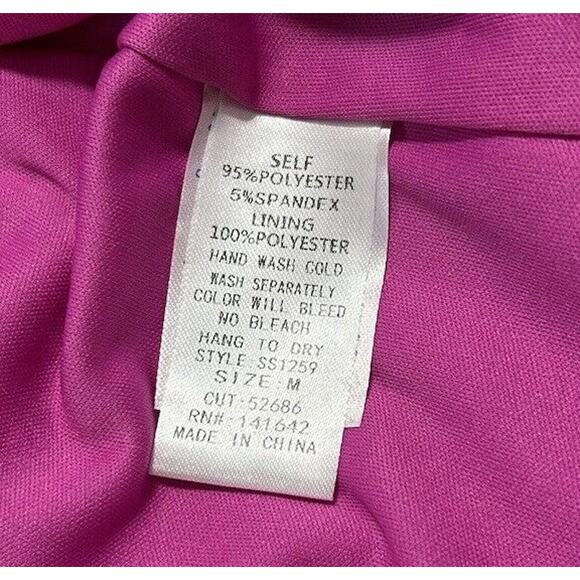 NWT She + Sky Pleated Hem Halter Dress Fuchsia Pink Size M Keyhole Midi Preppy - Picture 9 of 11